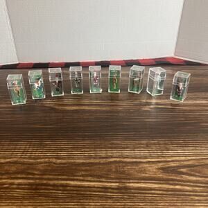 Dept. 56 Handpainted Pewter TINY TRIMMINGS Christmas Ornaments - 9 Pieces